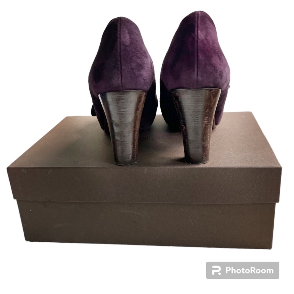 Chie Mihara Florena Platform Pump Floral Bow Grape heels $438 EU 39 US 9.5 - Picture 5 of 10